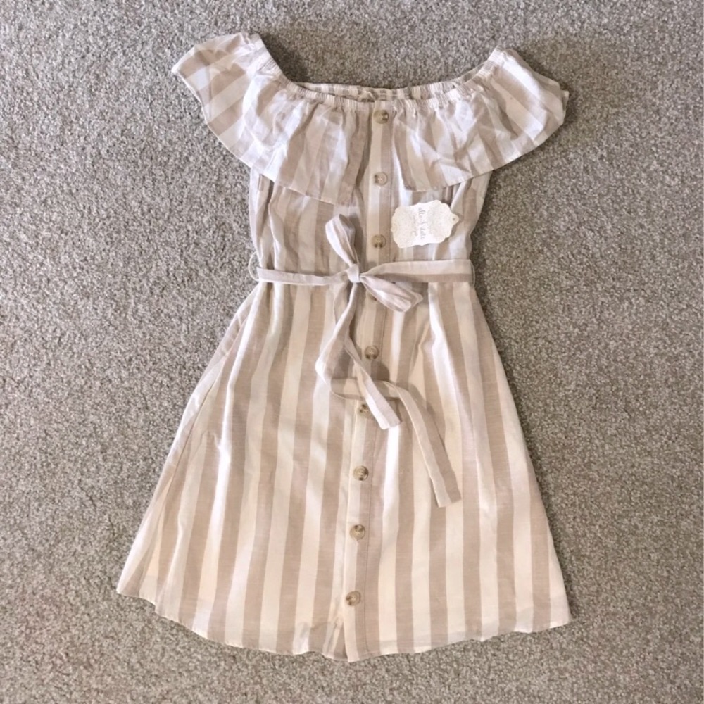 Altard State Striped Off The Shoulder Dress